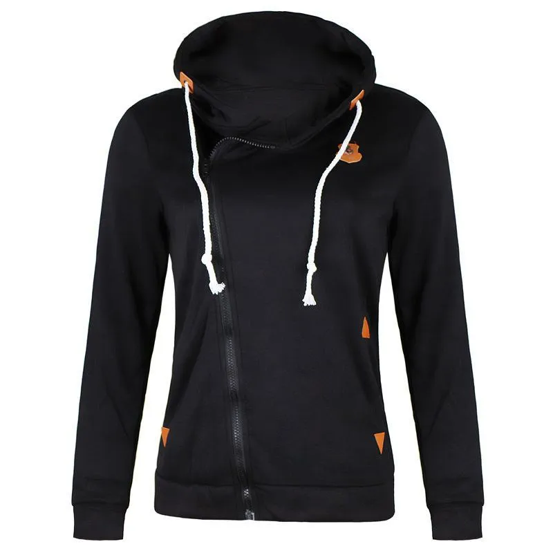 Women's Hoodie Brown Cotton with Zipper Pockets and Drawstring sold by Hensley London