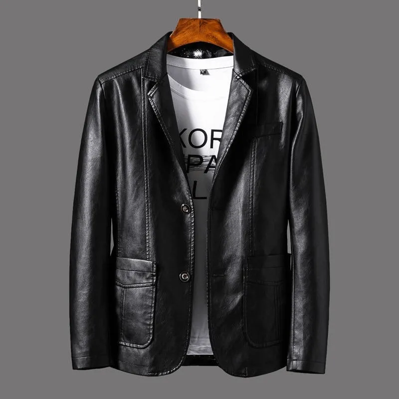 Men's Leather Blazer Black Casual Stylish sold by Hensley London