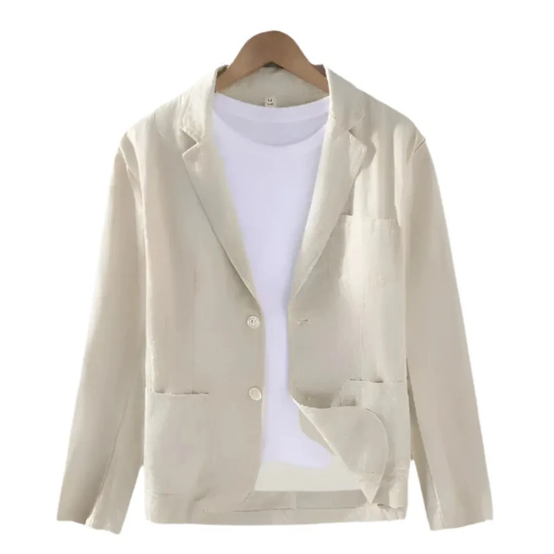 Men's Blazer Beige Linen Elegant Jacket sold by Hensley London product image thumbnail 5