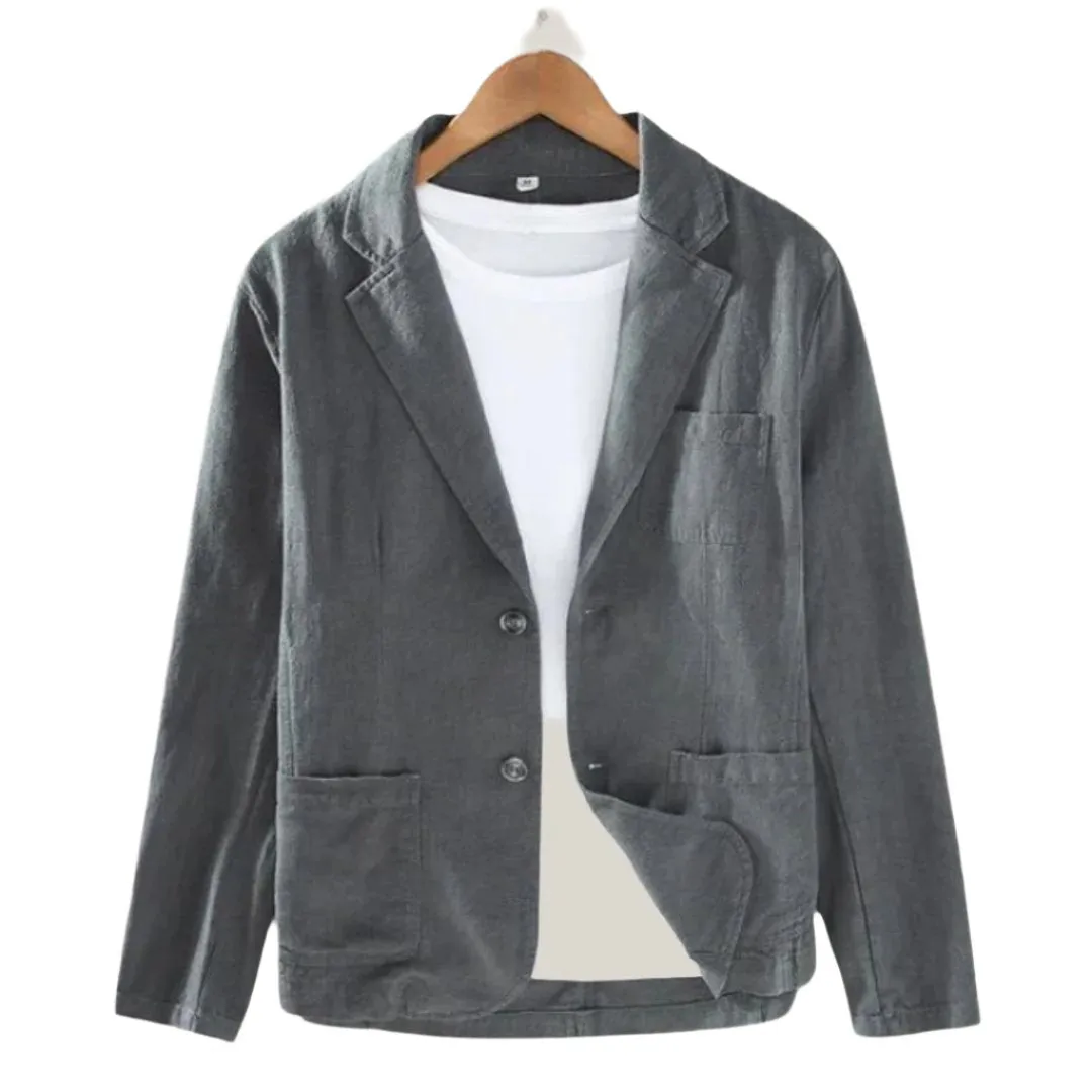 Men's Blazer Beige Linen Elegant Jacket sold by Hensley London product image thumbnail 4