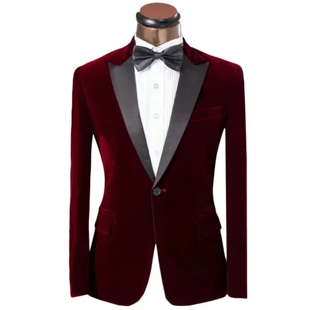 Men's Velvet Blazer Black Slim Fit sold by Hensley London product image thumbnail 4