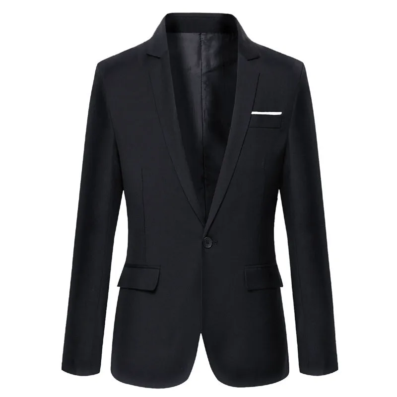 Men's Blazer Jacket Black Slim Fit Polyester sold by Hensley London