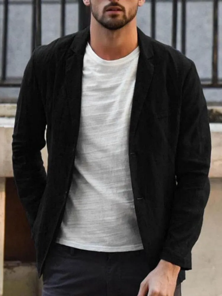 Men's Linen Blazer Solid Color Casual Lightweight sold by Hensley London product image thumbnail 4