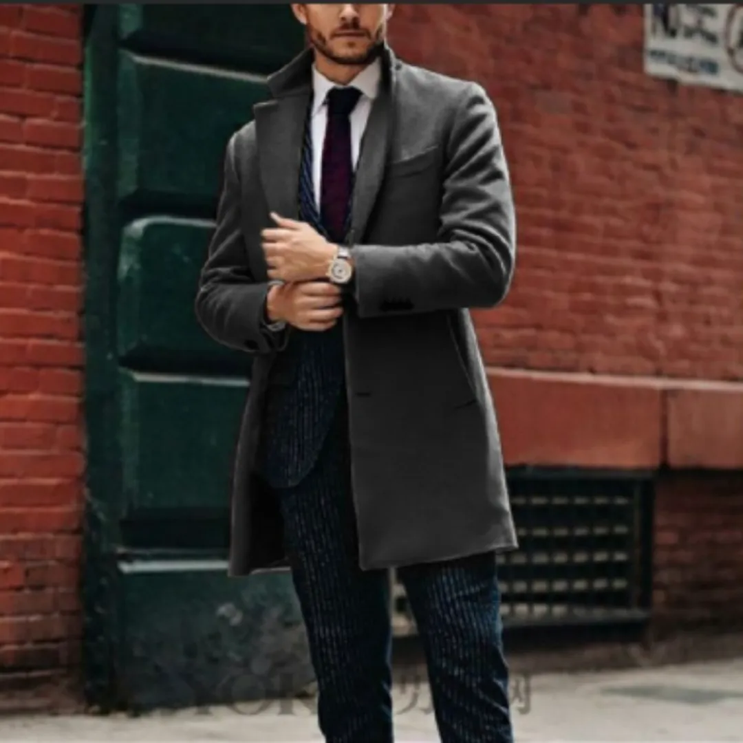 Men's Overcoat Black Wool Blend sold by Hensley London product image thumbnail 2