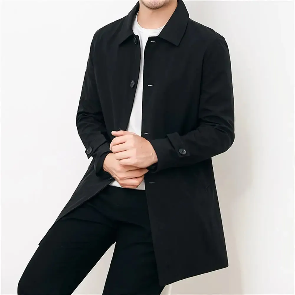 Men's Overcoat Black Casual Transitional Style High-Quality Fabric sold by Hensley London product image thumbnail 4