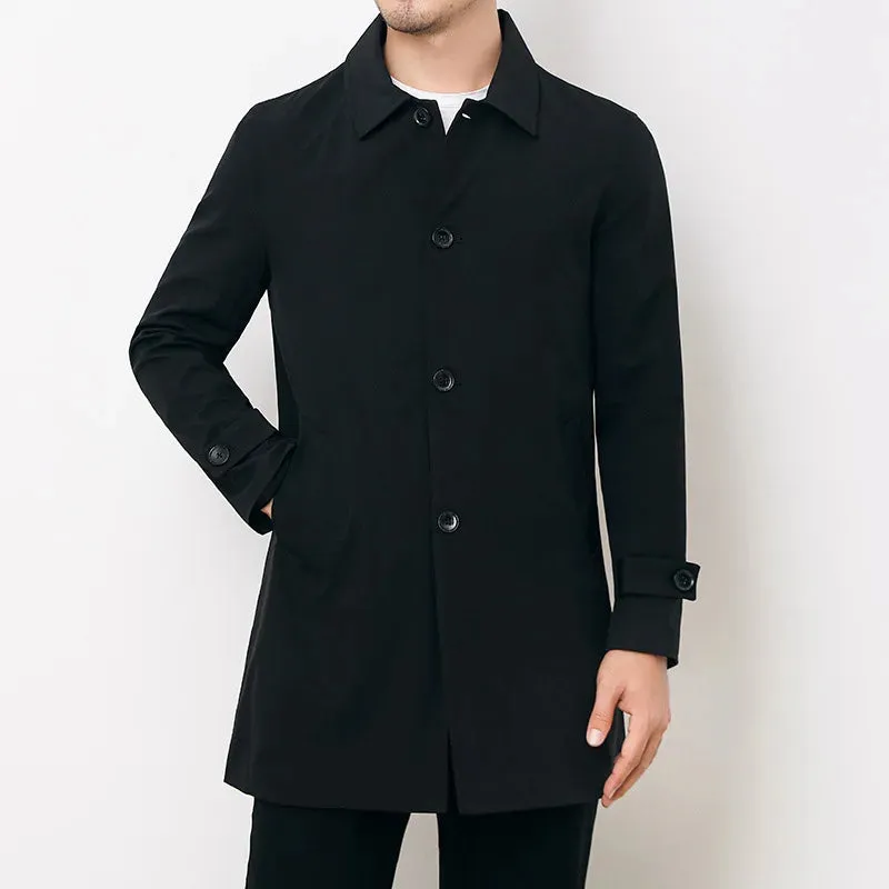 Men's Overcoat Black Casual Transitional Style High-Quality Fabric sold by Hensley London product image thumbnail 2