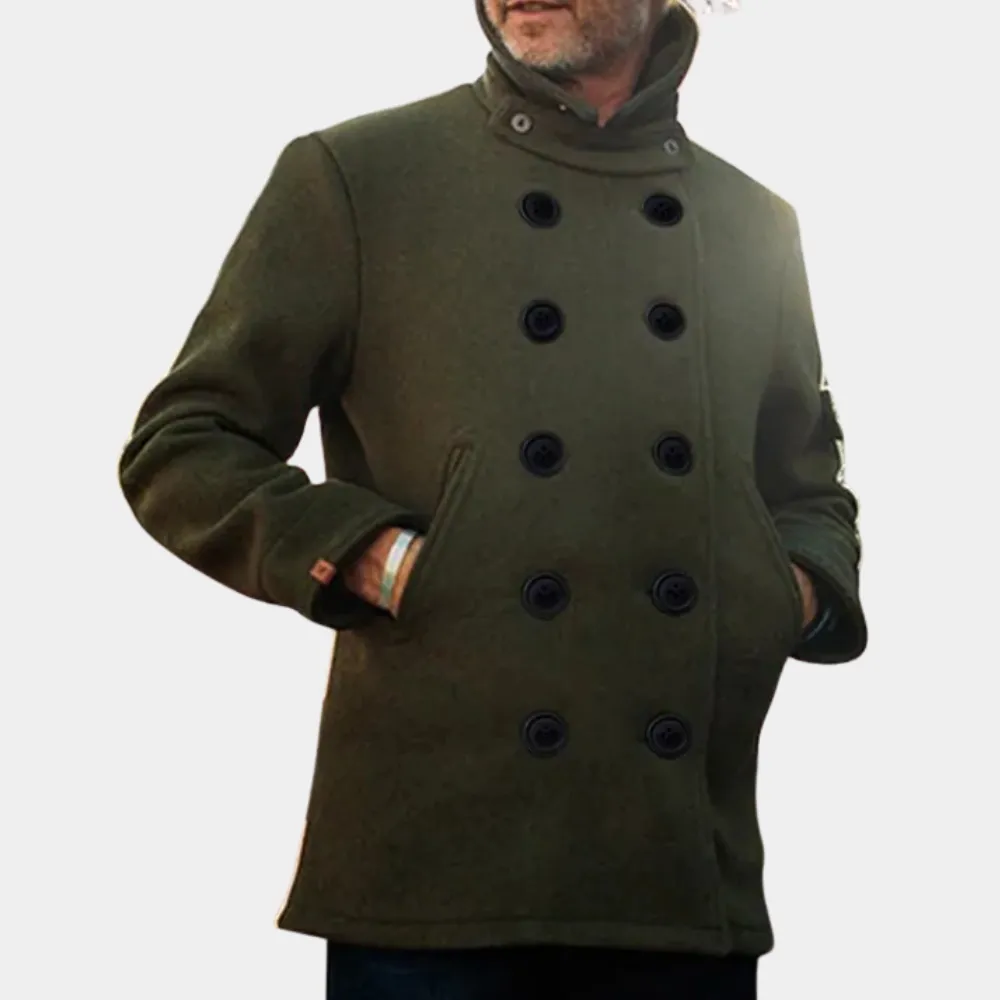 Men's Overcoat Black Wool Tailored Fit sold by Hensley London product image thumbnail 3