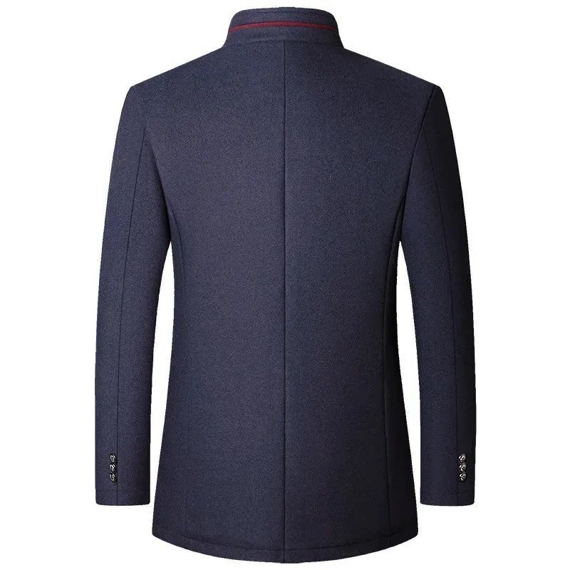 Men's Winter Coat Black Wool Blend Elegant Design sold by Hensley London product image thumbnail 2