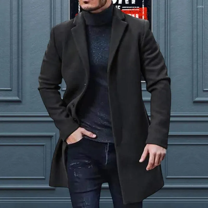 Men's Winter Coat Black Wool Blend sold by Hensley London