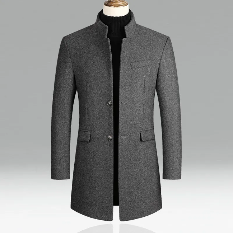 Men's Overcoat Black Wool Blend Elegant Tailored Coat sold by Hensley London product image thumbnail 4