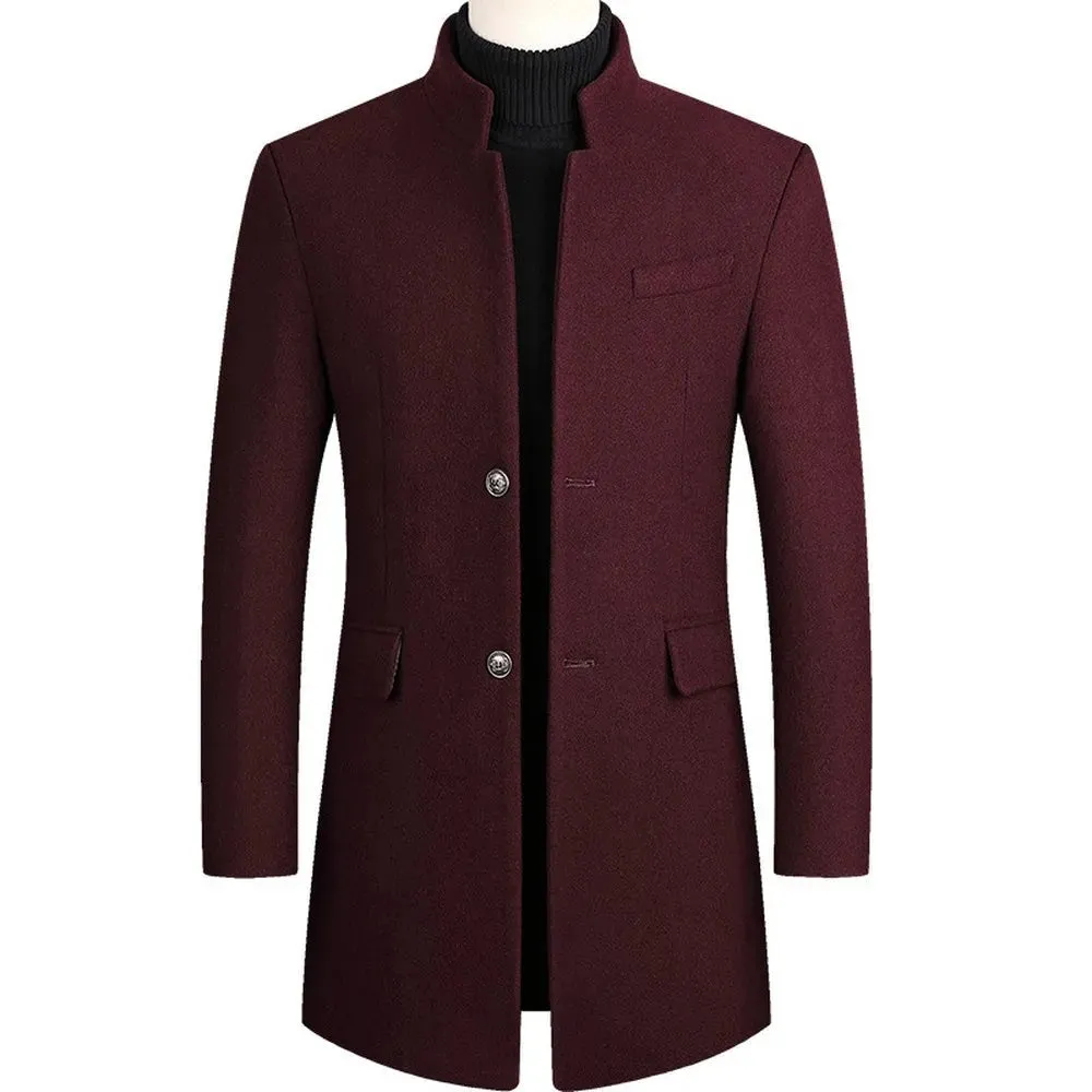 Men's Overcoat Black Wool Blend Elegant Tailored Coat sold by Hensley London