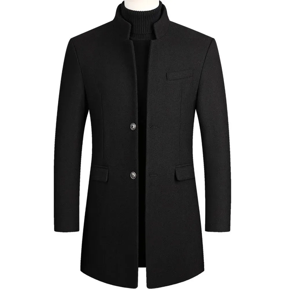 Men's Overcoat Black Wool Blend Elegant Tailored Coat sold by Hensley London product image thumbnail 2