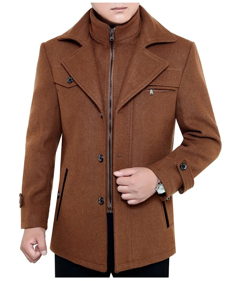 Men's Overcoat Black Wool Blend - Elegant Winter Coat for Chilly Weather sold by Hensley London product image thumbnail 2