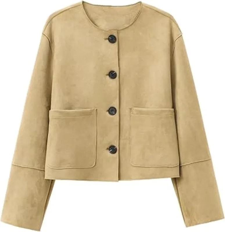 Women's Cropped Blazer Black Tailored Fit Long Sleeve sold by Hensley London