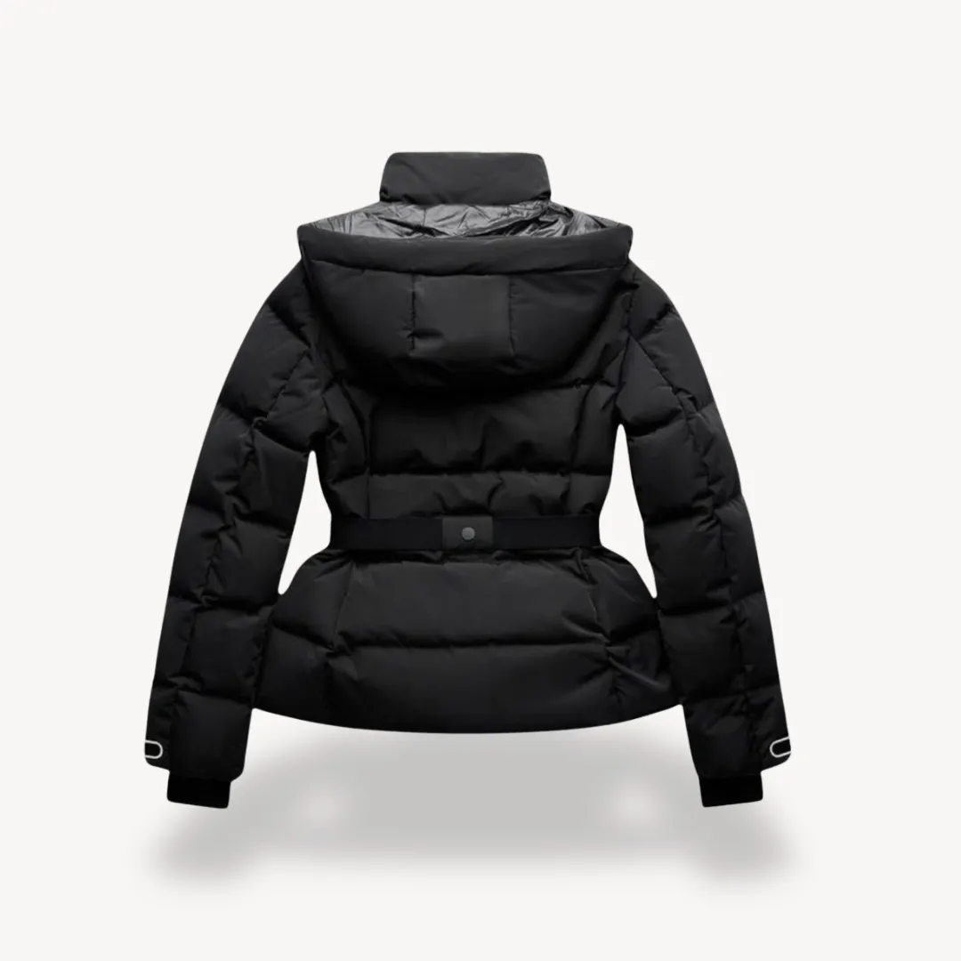 Women's Black Puffer Jacket Waterproof Quilted High Collar sold by Hensley London product image thumbnail 2