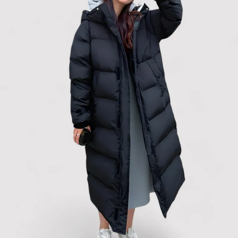 Women's Black Puffer Jacket Waterproof Long Winter Coat sold by Hensley London