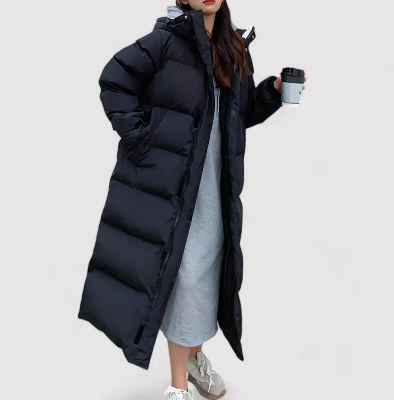 Women's Black Puffer Jacket Waterproof Long Winter Coat sold by Hensley London product image thumbnail 3