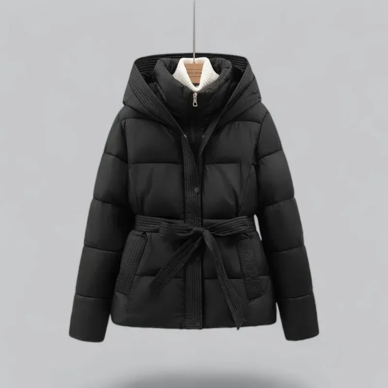 Women's Hooded Puffer Jacket Black Quilted sold by Hensley London
