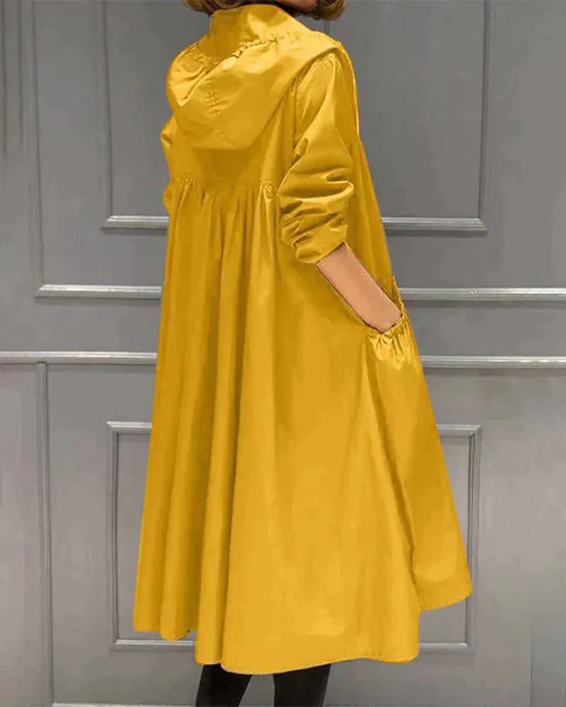 Women's Long Raincoat Black Waterproof Polyester sold by Hensley London product image thumbnail 5