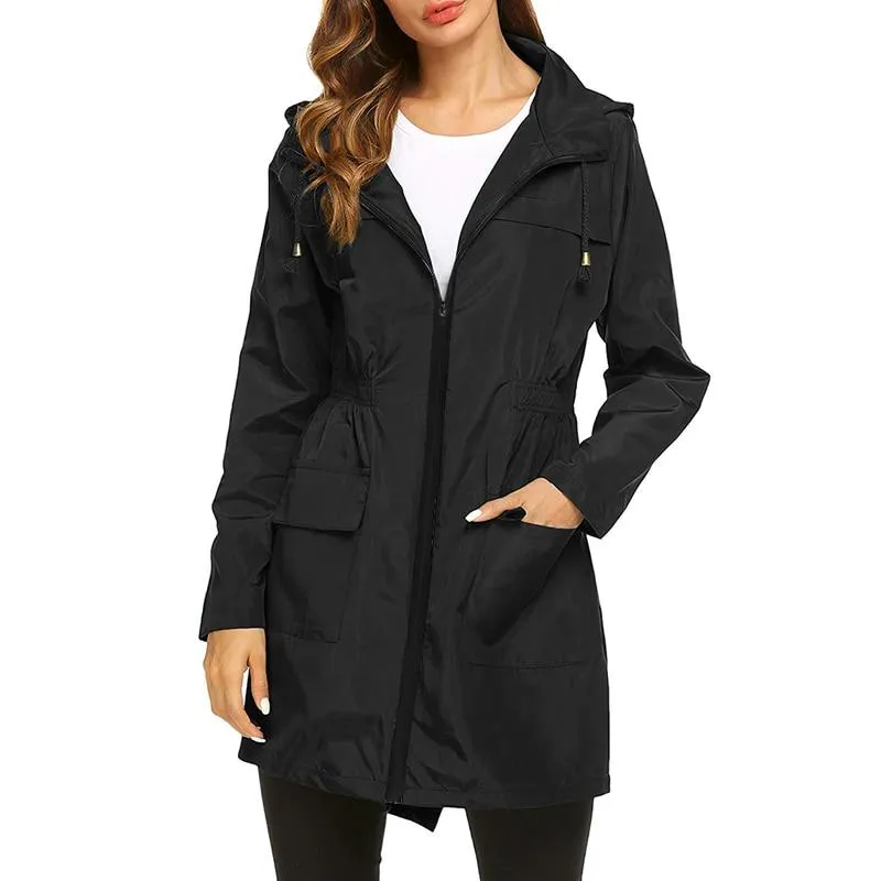 Women's Windbreaker Jacket Black Lightweight Waterproof sold by Hensley London product image thumbnail 5