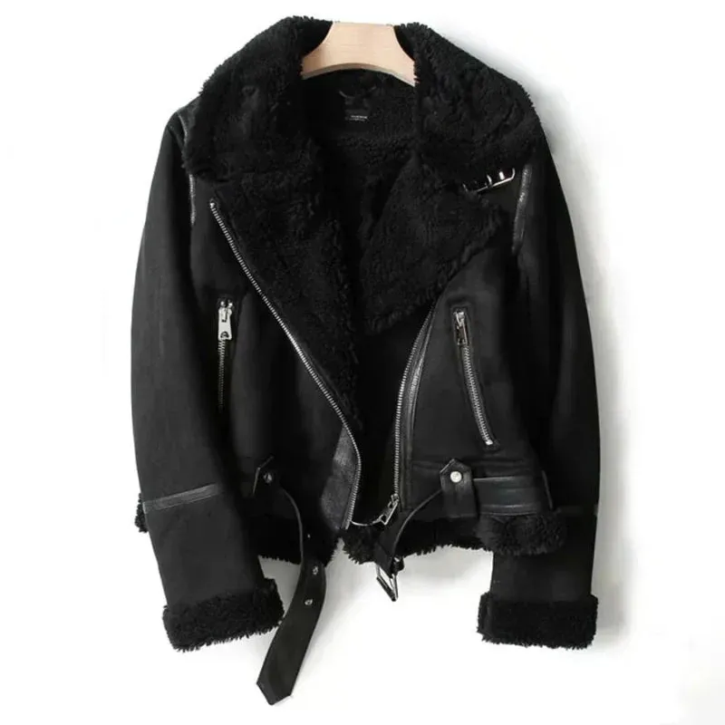 Women's Leather Jacket Black Faux-Suede sold by Hensley London product image thumbnail 2