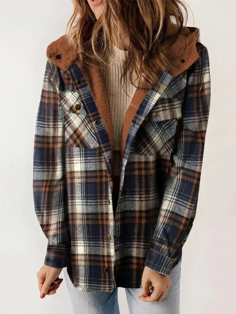 Women's Winter Jacket Plaid Hooded Lining sold by Hensley London