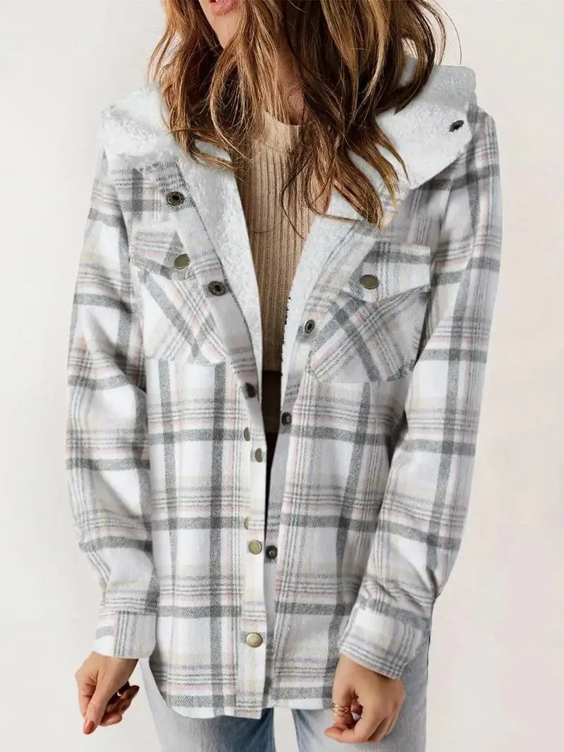 Women's Winter Jacket Plaid Hooded Lining sold by Hensley London product image thumbnail 5