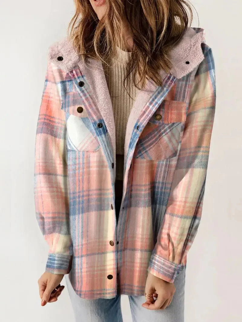 Women's Winter Jacket Plaid Hooded Lining sold by Hensley London product image thumbnail 2