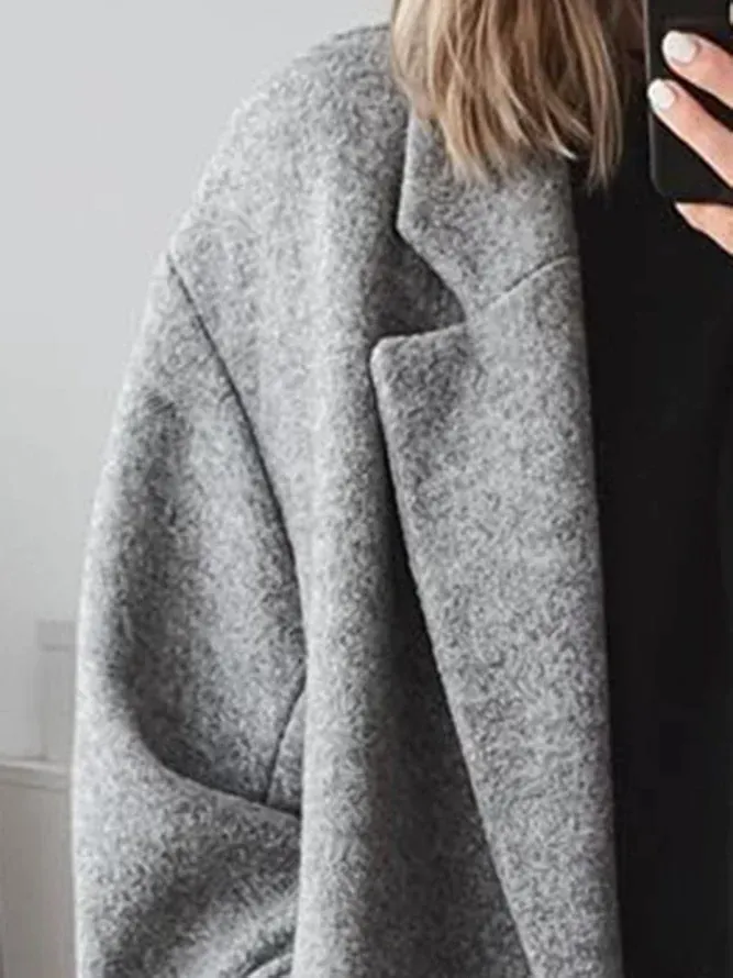 Women's Winter Coat Black Oversized Wool Blend Longline sold by Hensley London product image thumbnail 4