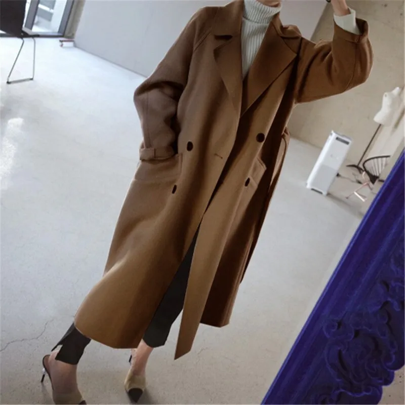 Women's Longline Coat Beige Polyester sold by Hensley London product image thumbnail 3