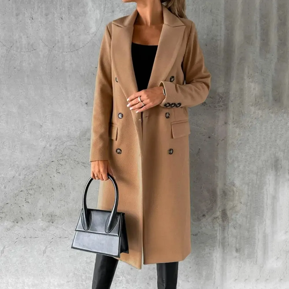 Women's Trench Coat Long Beige Double-Breasted Cotton sold by Hensley London
