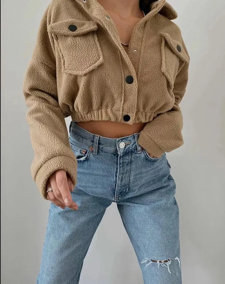 Women's Cropped Bomber Jacket Black Cotton Casual Streetwear sold by Hensley London product image thumbnail 2