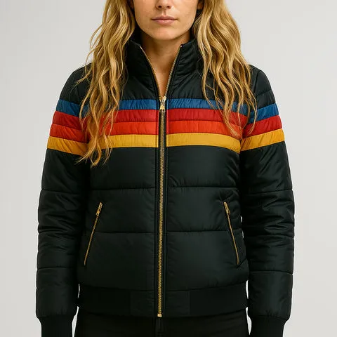 Women's Puffer Jacket Colorblock Hooded Waterproof Winter Coat sold by Hensley London product image thumbnail 2
