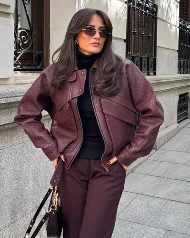 Vico Women's Suede Jacket | Casual Lapel Design sold by Hensley London