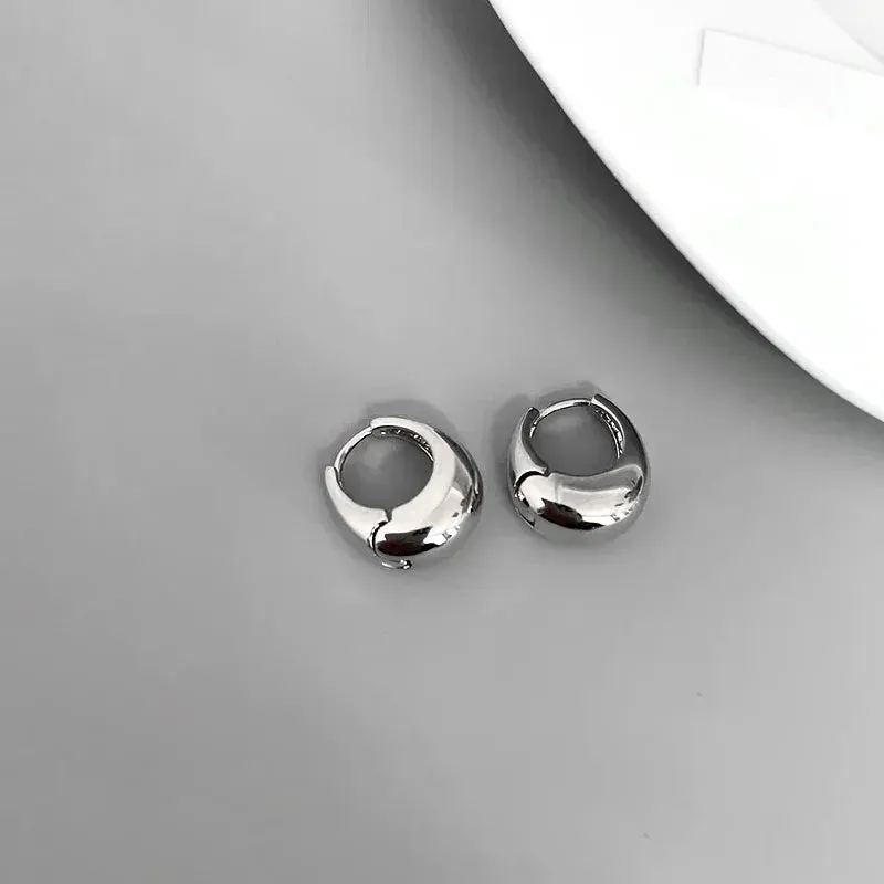 Women's Silver Hoop Earrings 925 Sterling Elegant Design sold by Hensley London product image thumbnail 5