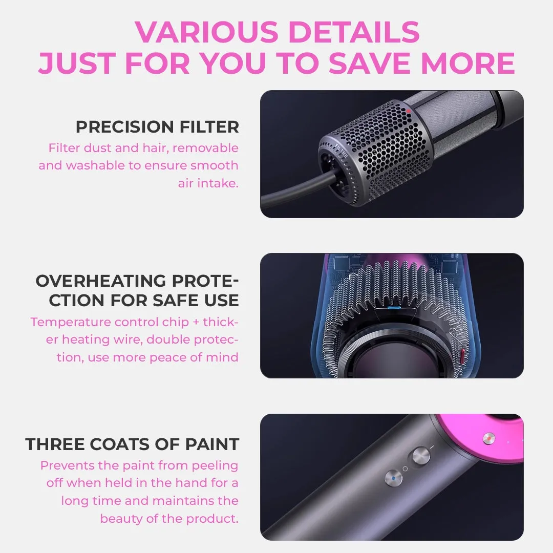 Ionic Hair Dryer Bladeless High-Speed White Plastic for All Hair Types sold by Hensley London product image thumbnail 4