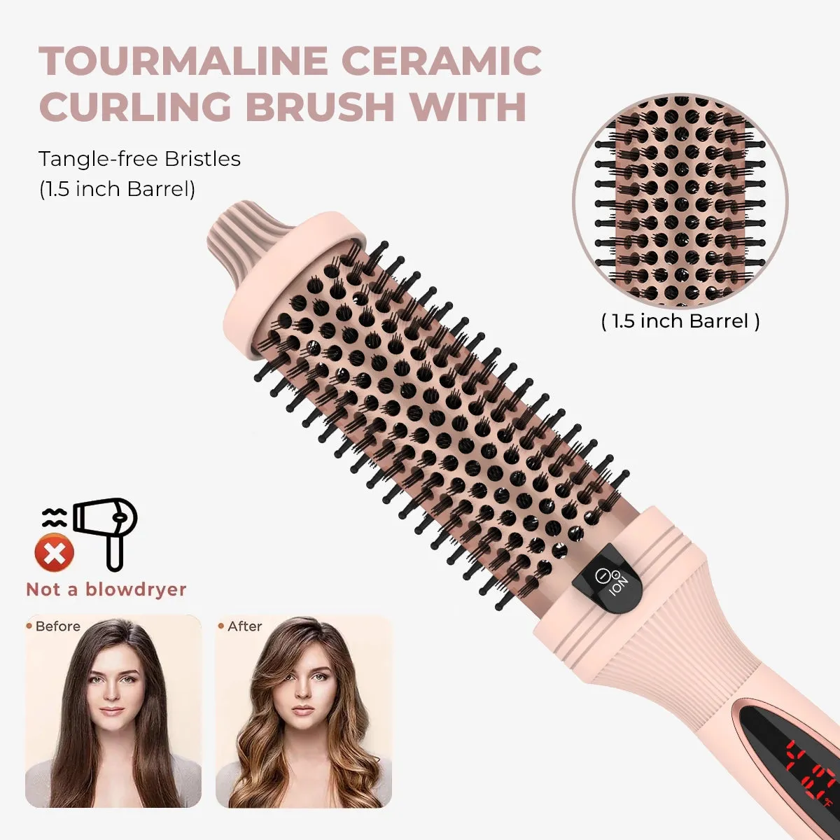 3-in-1 Hair Styling Tool Blow Dryer Thermal Brush Negative Ion Technology sold by Hensley London product image thumbnail 4