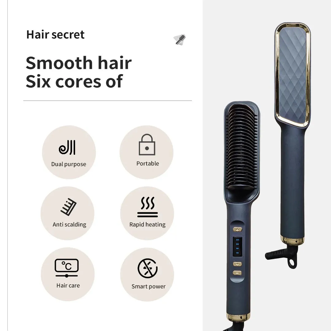 Women's Hair Straightener Brush Black Ionic Ceramic 2-in-1 Tool sold by Hensley London product image thumbnail 5