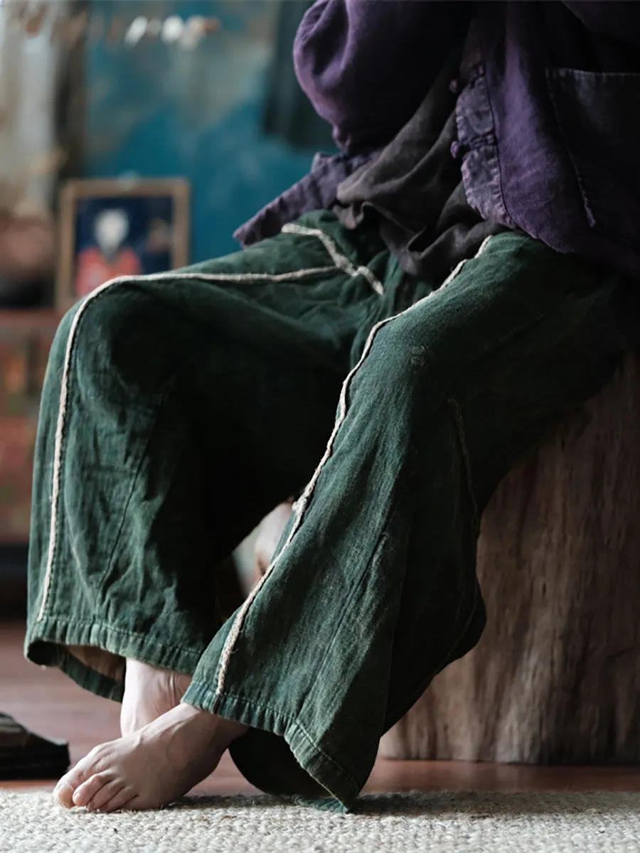 Women's Wide Leg Pants Black Cotton Plus Size sold by Hensley London product image thumbnail 2