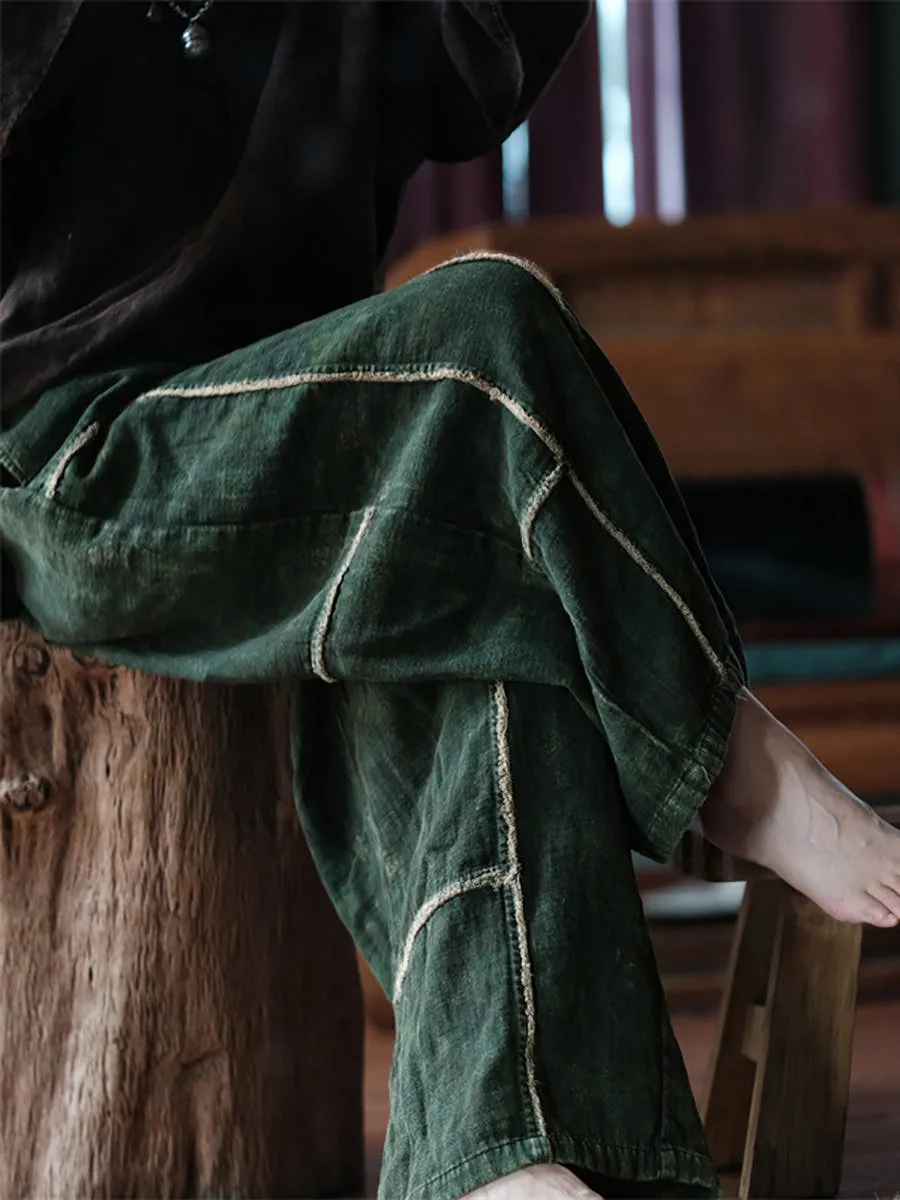 Women's Wide Leg Pants Black Cotton Plus Size sold by Hensley London product image thumbnail 3