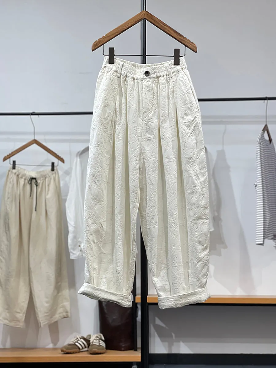 Women's Wide Leg Pants Green Jacquard Linen Cotton sold by Hensley London product image thumbnail 5