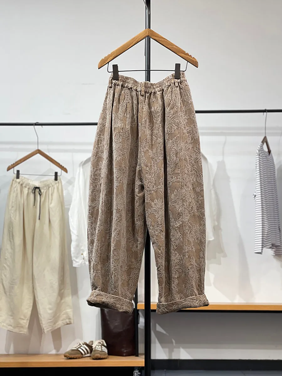 Women's Wide Leg Pants Green Jacquard Linen Cotton sold by Hensley London product image thumbnail 4