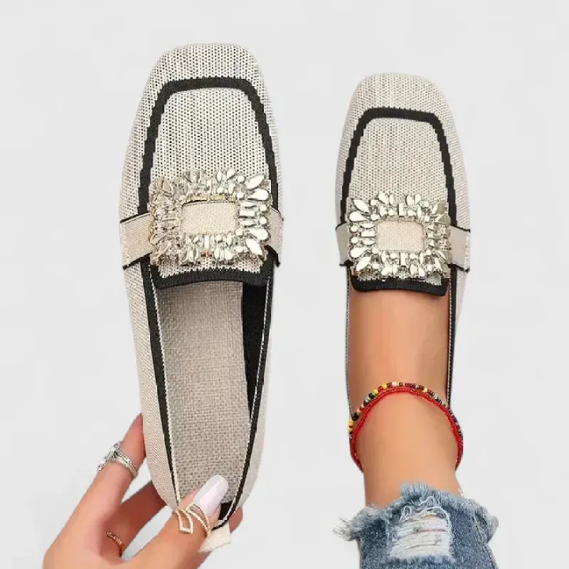 Women's Black Loafers Breathable Fabric Orthopedic Comfort made by Hensley London