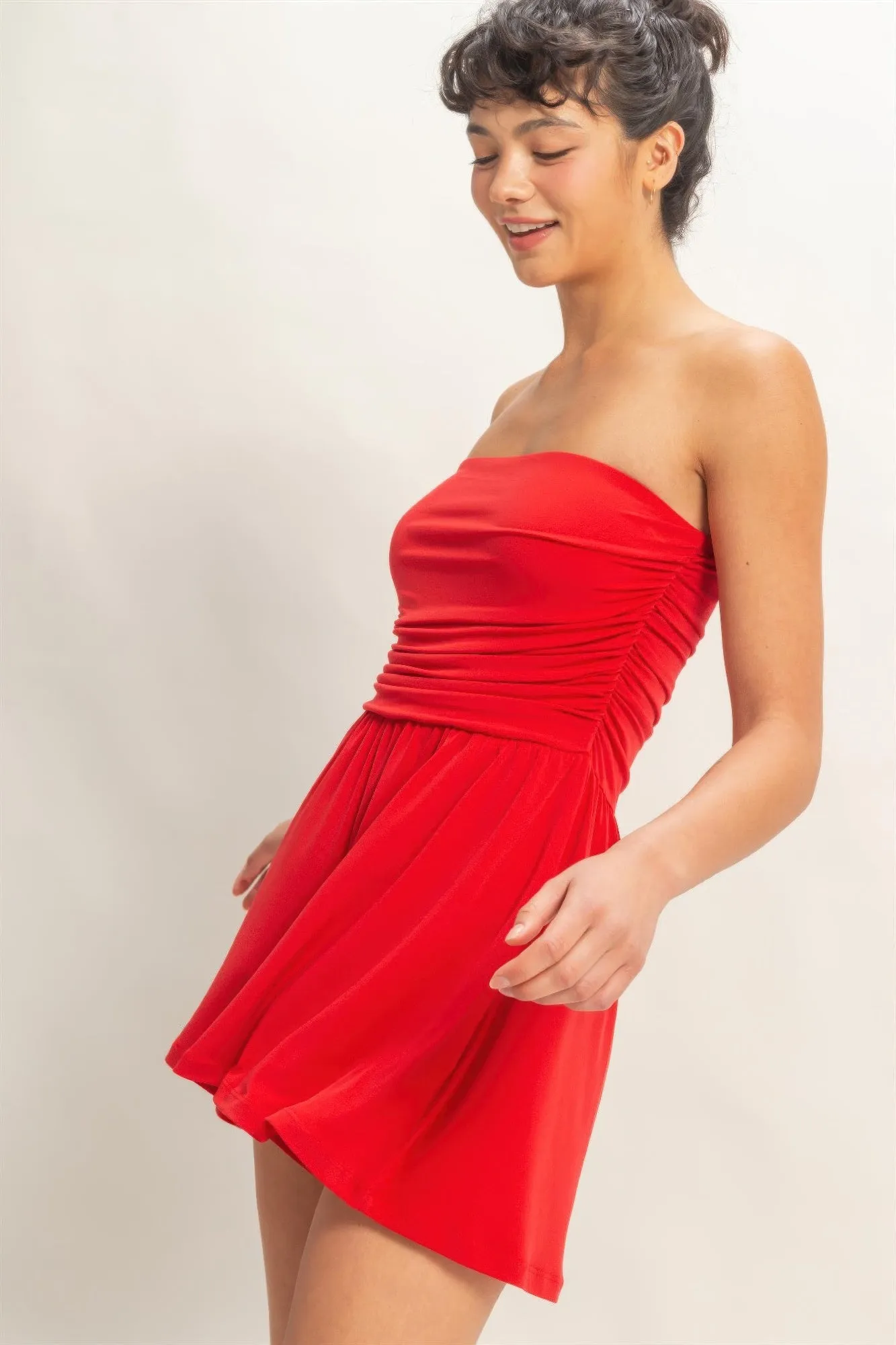 Women's Short Romper, Soft Stretch Sleeveless Summer Casual Playsuit, Red sold by Hensley London product image thumbnail 3