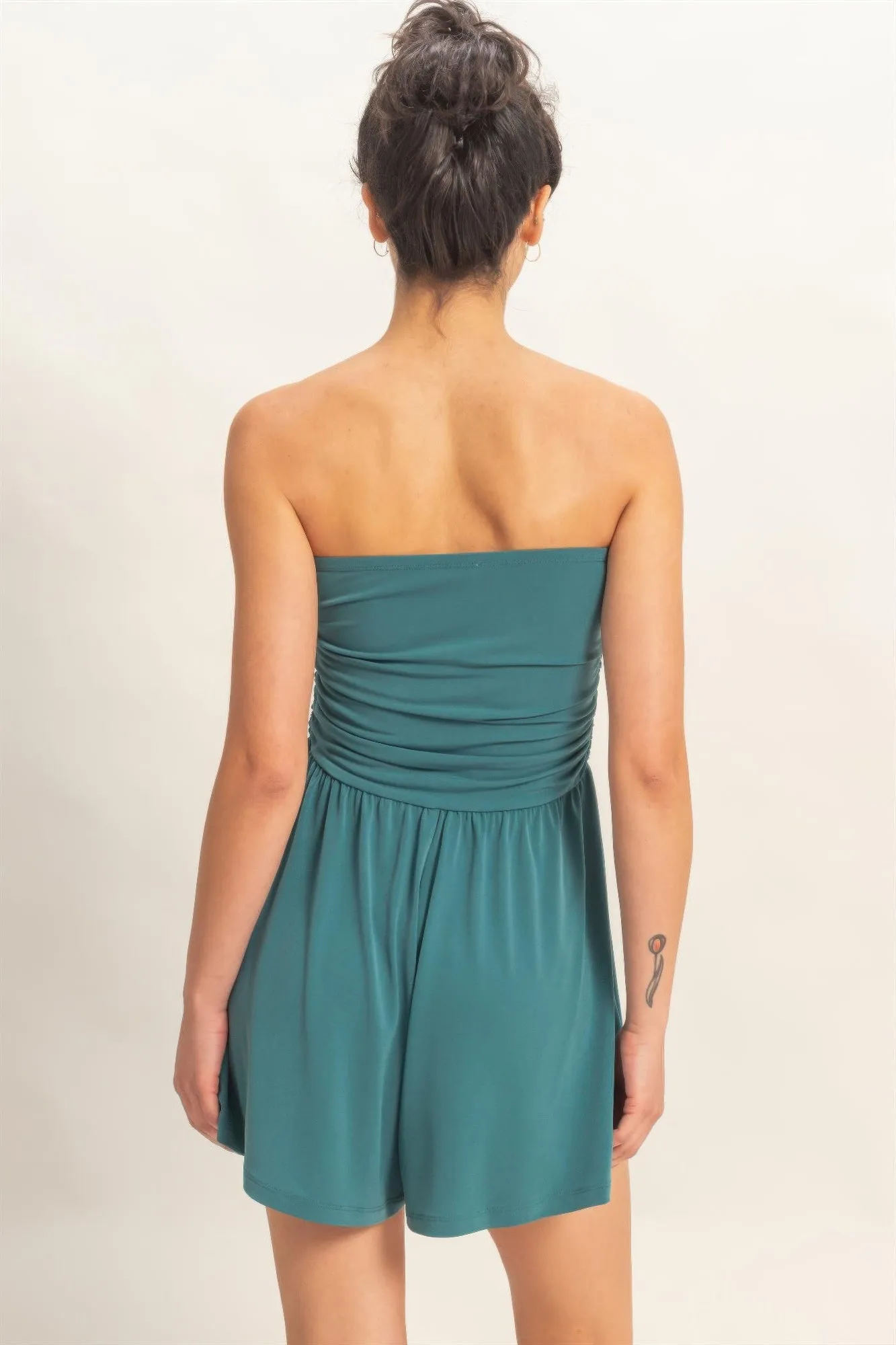 Women's Short Romper, Soft Stretch Sleeveless Summer Casual Playsuit, Dark Teal sold by Hensley London product image thumbnail 5