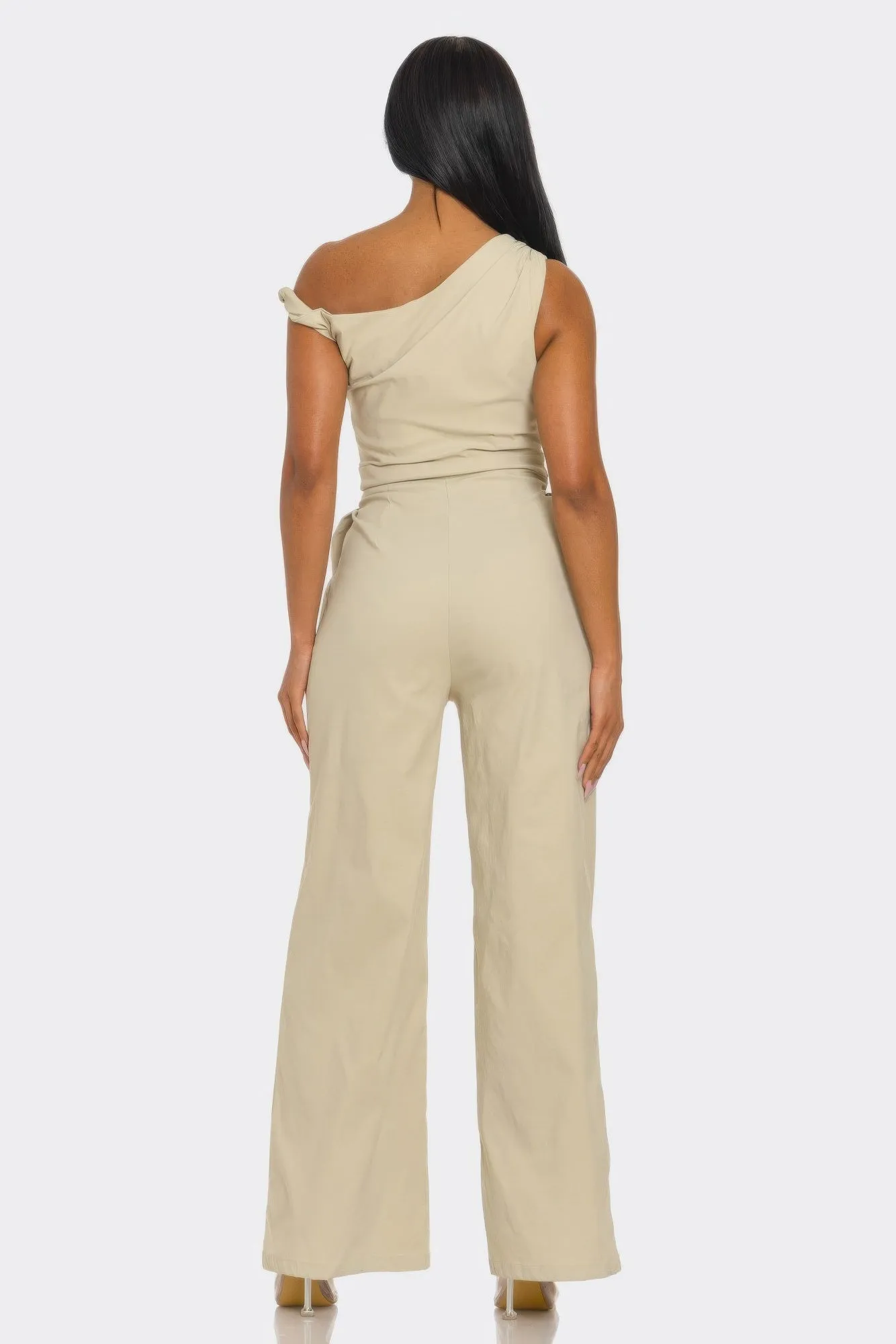 Cleo Women's Jumpsuit | One-Shoulder Design, Wide-Leg Trousers sold by Hensley London product image thumbnail 4
