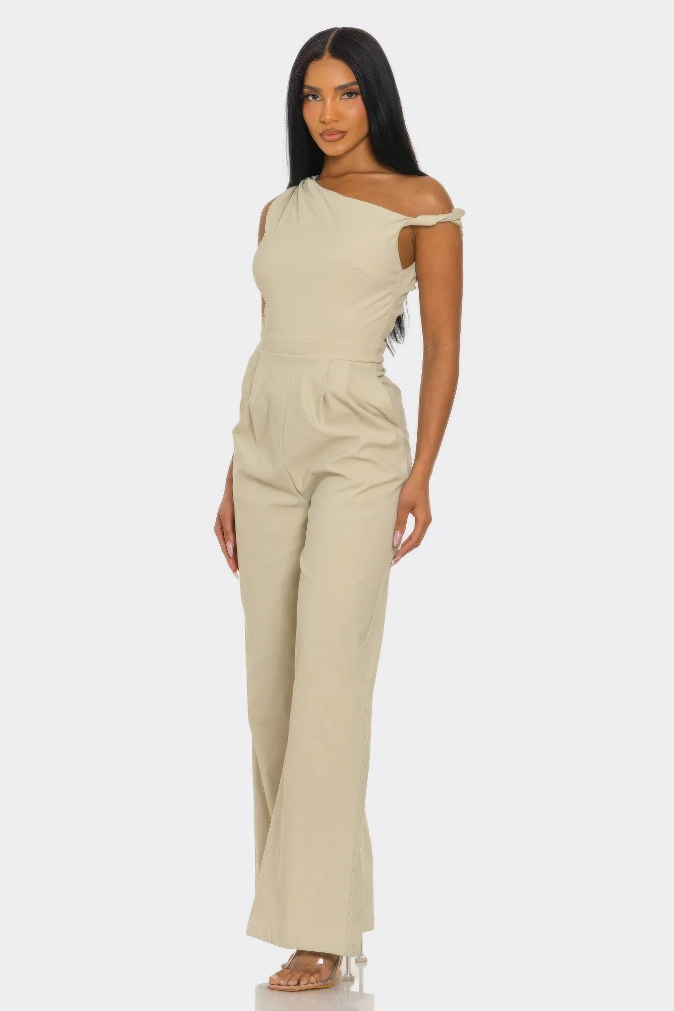Cleo Women's Jumpsuit | One-Shoulder Design, Wide-Leg Trousers sold by Hensley London product image thumbnail 2