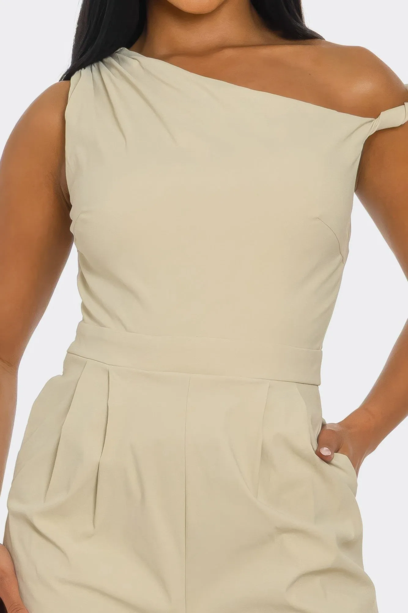 Cleo Women's Jumpsuit | One-Shoulder Design, Wide-Leg Trousers sold by Hensley London product image thumbnail 3