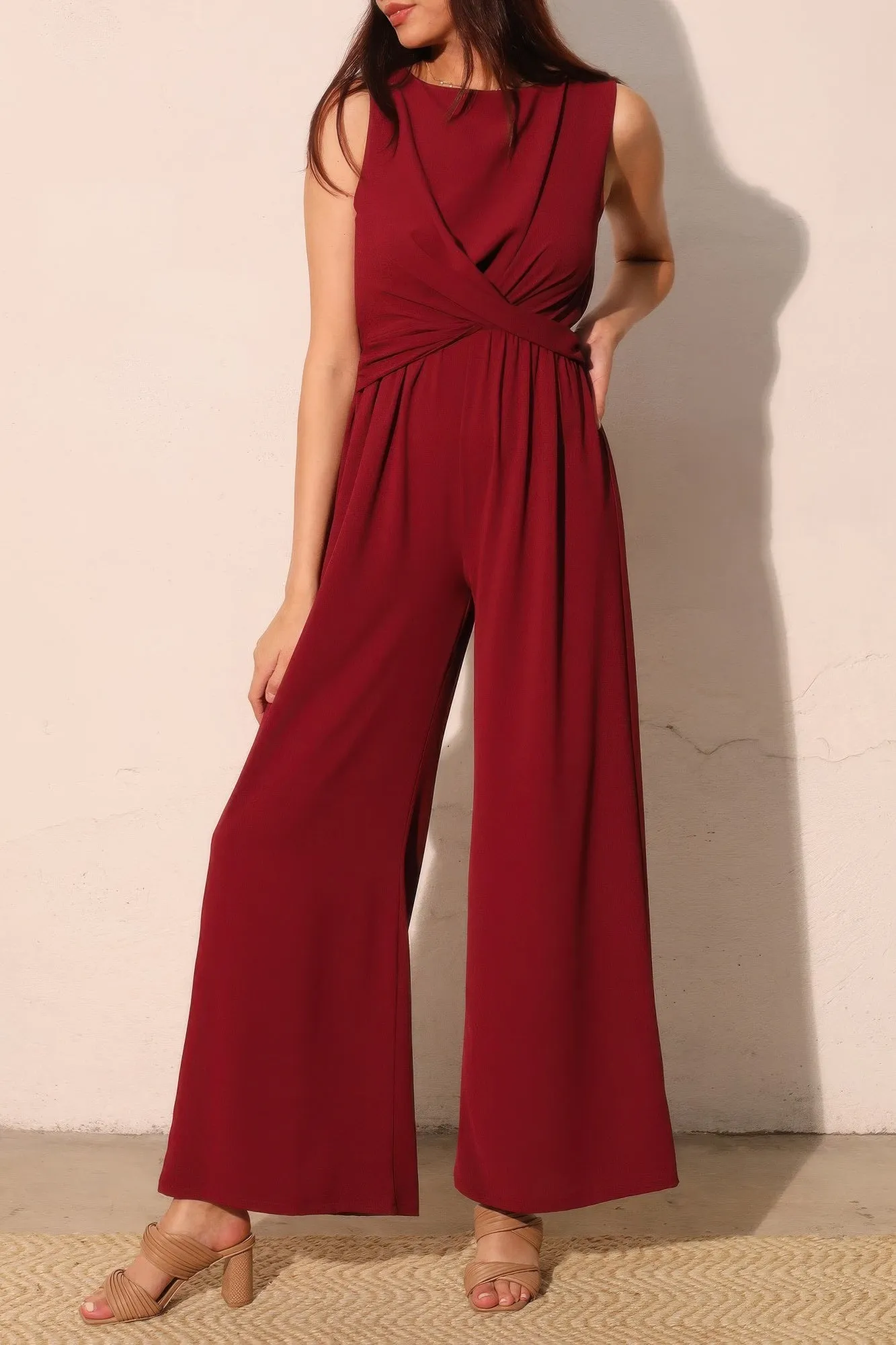 Tina Women's Jumpsuit | Textured Fabric, Twist Front sold by Hensley London product image thumbnail 4