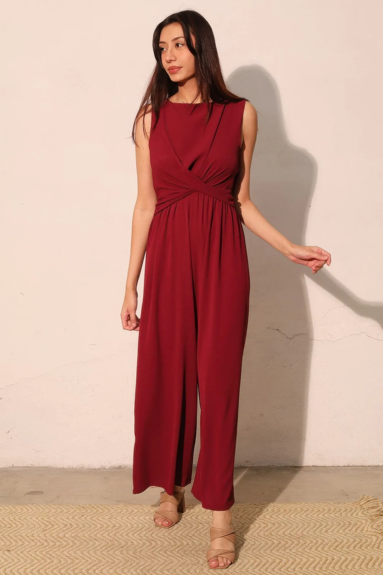 Tina Women's Jumpsuit | Textured Fabric, Twist Front sold by Hensley London product image thumbnail 2